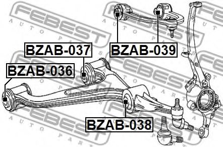 Сайлентблок рычага FEBEST BZAB-039 Сайлентблок рычага FEBEST BZAB-039