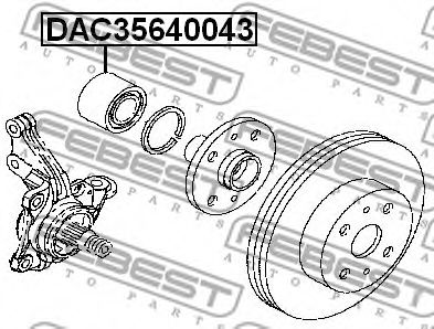 Подшипник ступицы FEBEST DAC35640043 Подшипник ступицы FEBEST DAC35640043
