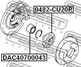 Подшипник ступицы FEBEST DAC40700043 Подшипник ступицы FEBEST DAC40700043