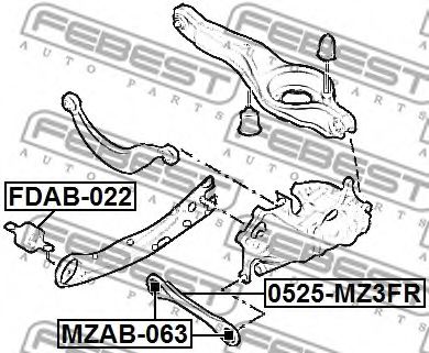 Сайлентблок рычага FEBEST FDAB-022 Сайлентблок рычага FEBEST FDAB-022