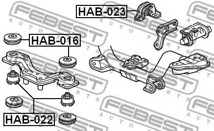 Опора, дифференциал FEBEST HAB-022 Опора, дифференциал FEBEST HAB-022