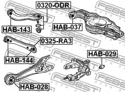 Сайлентблок рычага FEBEST HAB-028 Сайлентблок рычага FEBEST HAB-028