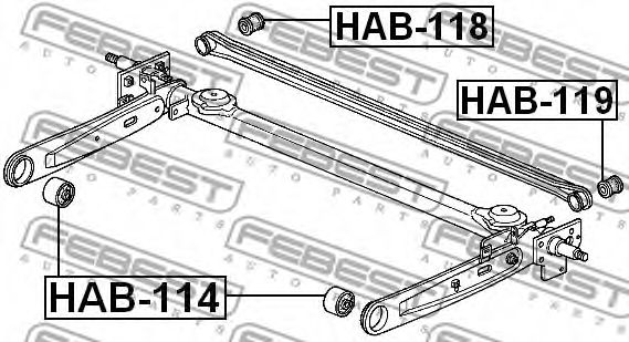 Сайлентблок задней балки FEBEST HAB-114 Сайлентблок задней балки FEBEST HAB-114