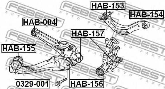 Сайлентблок рычага FEBEST HAB-155 Сайлентблок рычага FEBEST HAB-155