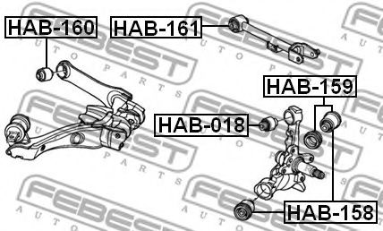 Сайлентблок рычага FEBEST HAB-158 Сайлентблок рычага FEBEST HAB-158