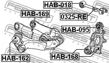 Сайлентблок рычага FEBEST HAB-169 Сайлентблок рычага FEBEST HAB-169