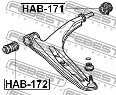 Сайлентблок рычага FEBEST HAB-172 Сайлентблок рычага FEBEST HAB-172