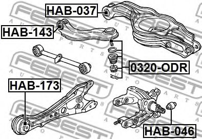 Сайлентблок рычага FEBEST HAB-173 Сайлентблок рычага FEBEST HAB-173
