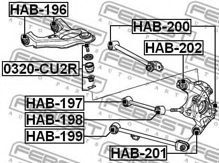 Сайлентблок рычага FEBEST HAB-197 Сайлентблок рычага FEBEST HAB-197