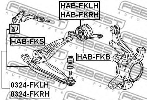Сайлентблок рычага FEBEST HAB-FKS Сайлентблок рычага FEBEST HAB-FKS