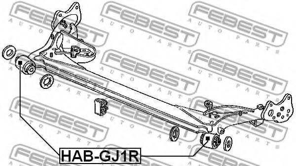 Сайлентблок задней балки FEBEST HAB-GJ1R Сайлентблок задней балки FEBEST HAB-GJ1R