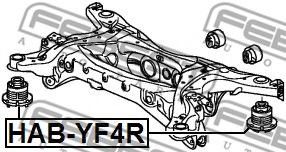 Сайлентблок задней балки FEBEST HAB-YF4R Сайлентблок задней балки FEBEST HAB-YF4R