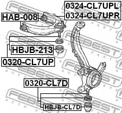 Шаровая опора комплект FEBEST HBJB-CL7D Шаровая опора комплект FEBEST HBJB-CL7D