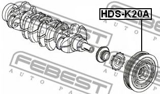 Шкив коленвала FEBEST HDS-K20A Шкив коленвала FEBEST HDS-K20A