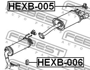 Монтажный комплект системы выпуска FEBEST HEXB-006 Монтажный комплект системы выпуска FEBEST HEXB-006