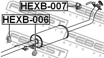 Монтажный комплект системы выпуска FEBEST HEXB-007 Монтажный комплект системы выпуска FEBEST HEXB-007