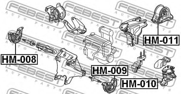 Подушка двигателя FEBEST HM-010 Подушка двигателя FEBEST HM-010