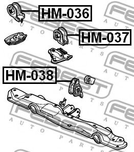 Подушка двигателя FEBEST HM-038 Подушка двигателя FEBEST HM-038