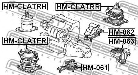 Подушка коробки передач FEBEST HM-062 Подушка коробки передач FEBEST HM-062