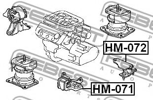 Подушка коробки передач FEBEST HM-072 Подушка коробки передач FEBEST HM-072
