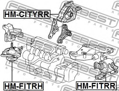 Подушка двигателя FEBEST HM-CITYRR Подушка двигателя FEBEST HM-CITYRR