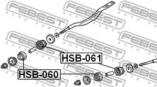 Сайлентблок рычага FEBEST HSB-060 Сайлентблок рычага FEBEST HSB-060