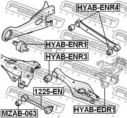 Сайлентблок рычага FEBEST HYAB-EDR1 Сайлентблок рычага FEBEST HYAB-EDR1