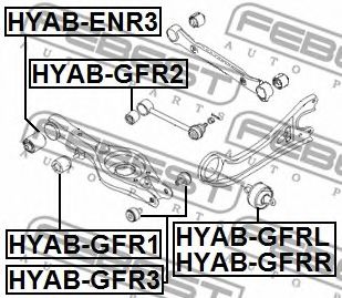 Сайлентблок рычага FEBEST HYAB-GFR1 Сайлентблок рычага FEBEST HYAB-GFR1