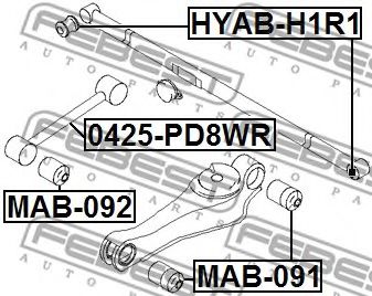Сайлентблок рычага FEBEST HYAB-H1R1 Сайлентблок рычага FEBEST HYAB-H1R1