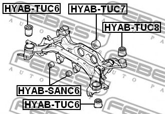 Опора, дифференциал FEBEST HYAB-SANC6 Опора, дифференциал FEBEST HYAB-SANC6