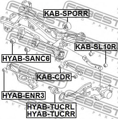 Сайлентблок рычага FEBEST HYAB-TUCRL Сайлентблок рычага FEBEST HYAB-TUCRL