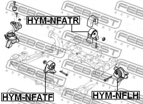 Подушка двигателя FEBEST HYM-NFATR Подушка двигателя FEBEST HYM-NFATR