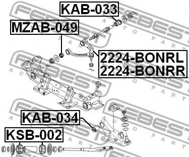 Сайлентблок рычага FEBEST KAB-034 Сайлентблок рычага FEBEST KAB-034