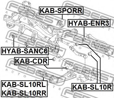 Сайлентблок рычага FEBEST KAB-SL10RR Сайлентблок рычага FEBEST KAB-SL10RR