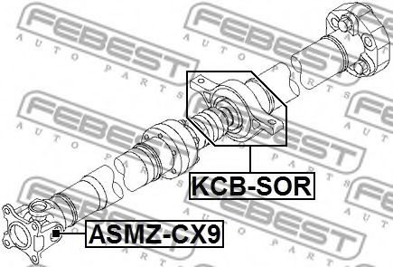 Подвесной подшипник FEBEST KCB-SOR Подвесной подшипник FEBEST KCB-SOR