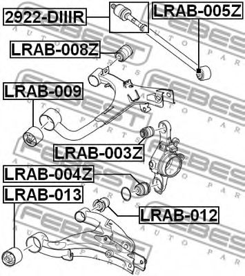 Сайлентблок рычага FEBEST LRAB-009 Сайлентблок рычага FEBEST LRAB-009