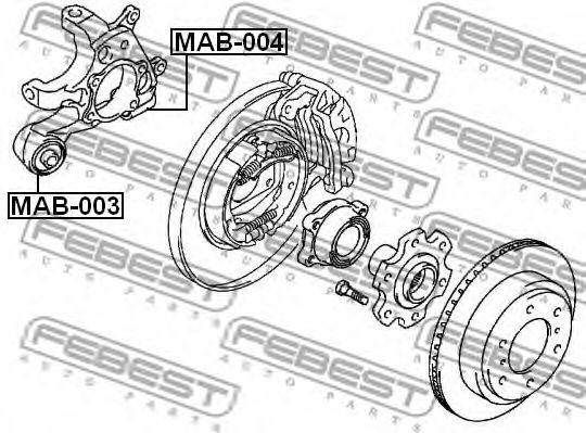Сайлентблок рычага FEBEST MAB-003 Сайлентблок рычага FEBEST MAB-003