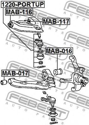 Сайлентблок рычага FEBEST MAB-017 Сайлентблок рычага FEBEST MAB-017