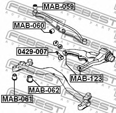 Сайлентблок рычага FEBEST MAB-059 Сайлентблок рычага FEBEST MAB-059