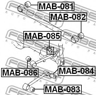 Сайлентблок рычага FEBEST MAB-086 Сайлентблок рычага FEBEST MAB-086