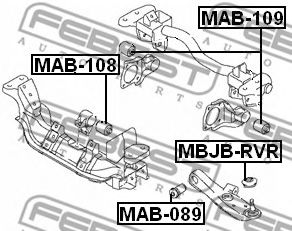 Опора, дифференциал FEBEST MAB-109 Опора, дифференциал FEBEST MAB-109