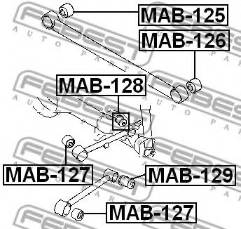 Сайлентблок рычага FEBEST MAB-126 Сайлентблок рычага FEBEST MAB-126