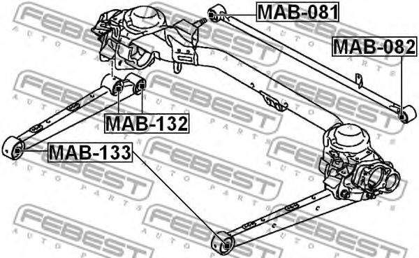 Сайлентблок рычага FEBEST MAB-133 Сайлентблок рычага FEBEST MAB-133