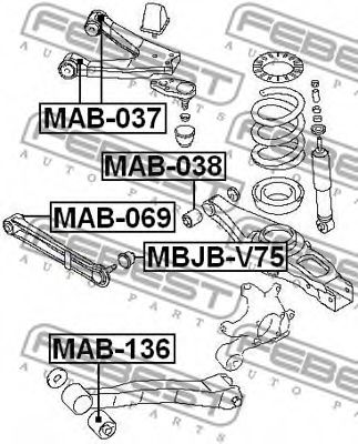 Сайлентблок рычага FEBEST MAB-136 Сайлентблок рычага FEBEST MAB-136