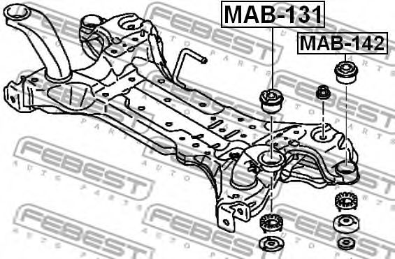 Сайлентблок задней балки FEBEST MAB-142 Сайлентблок задней балки FEBEST MAB-142