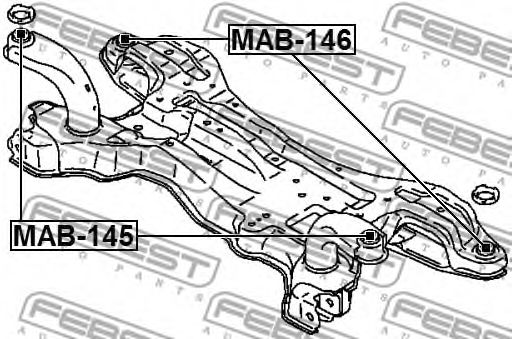 Сайлентблок задней балки FEBEST MAB-145 Сайлентблок задней балки FEBEST MAB-145