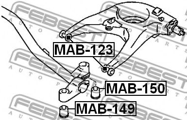 Сайлентблок задней балки FEBEST MAB-150 Сайлентблок задней балки FEBEST MAB-150