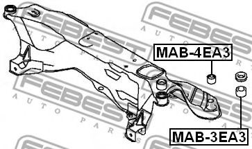 Сайлентблок задней балки FEBEST MAB-4EA3 Сайлентблок задней балки FEBEST MAB-4EA3