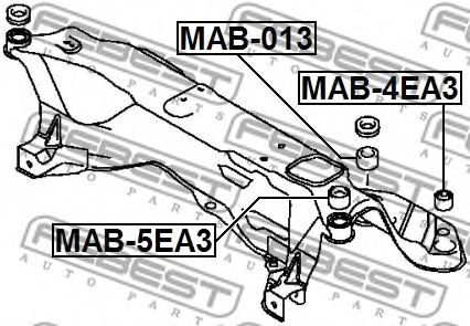 Сайлентблок задней балки FEBEST MAB-5EA3 Сайлентблок задней балки FEBEST MAB-5EA3