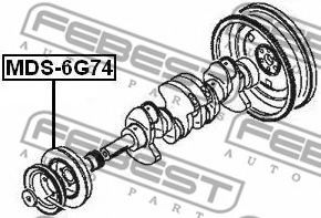Шкив коленвала FEBEST MDS-6G74 Шкив коленвала FEBEST MDS-6G74
